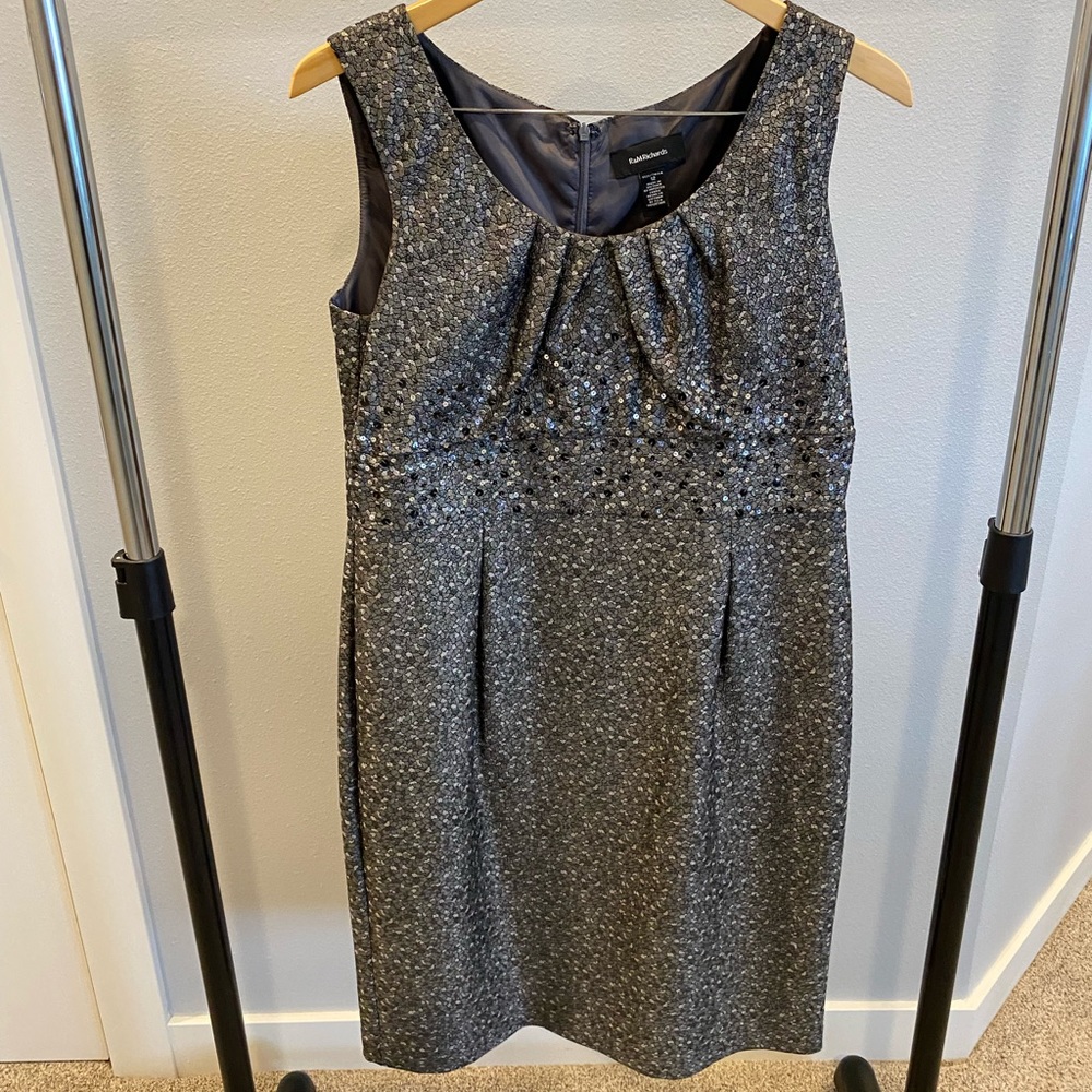 Silvery gray cocktail dress